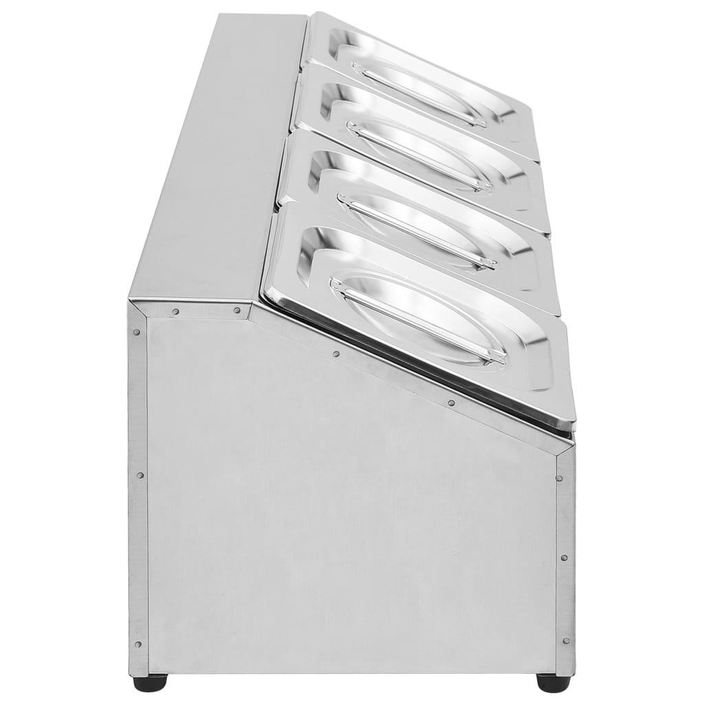vidaXL Gastronorm-Ständer mit 4 GN 1/6 Behältern Edelstahl