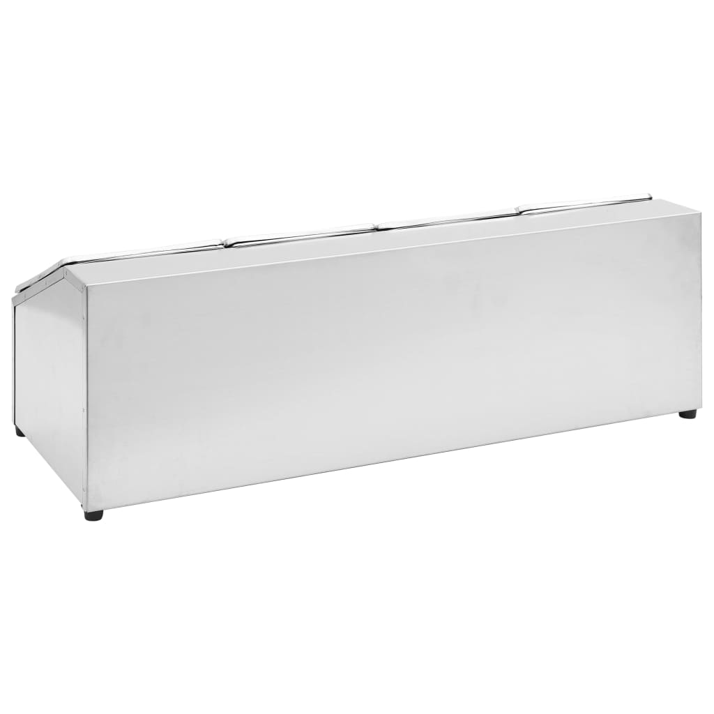 vidaXL Gastronorm-Ständer mit 4 GN 1/6 Behältern Edelstahl