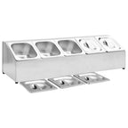 vidaXL Gastronorm-Ständer mit 5 GN 1/6 Behältern Edelstahl