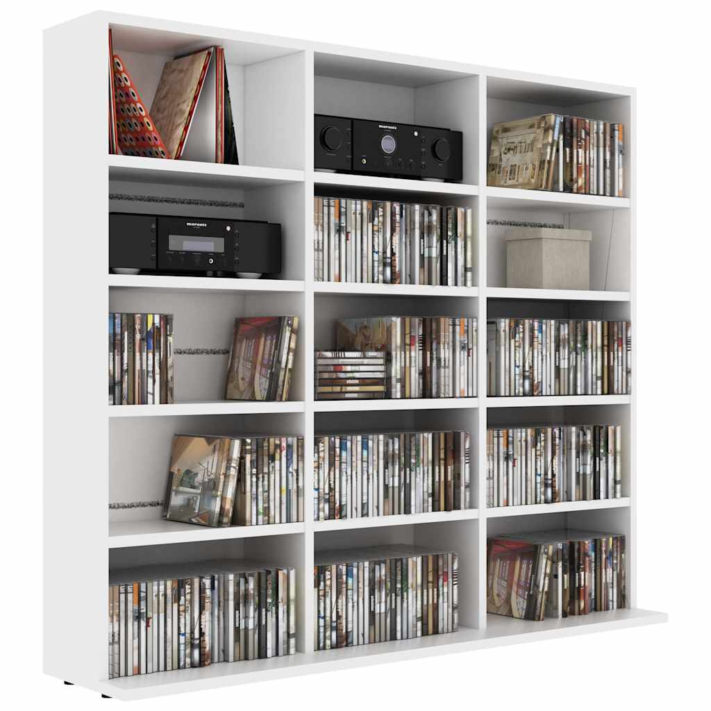 vidaXL CD-Regal Weiß 100x23x89,5 cm Holzwerkstoff