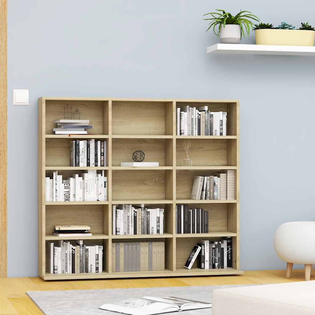 vidaXL CD-Regal Sonoma-Eiche 100x23x89,5 cm Holzwerkstoff