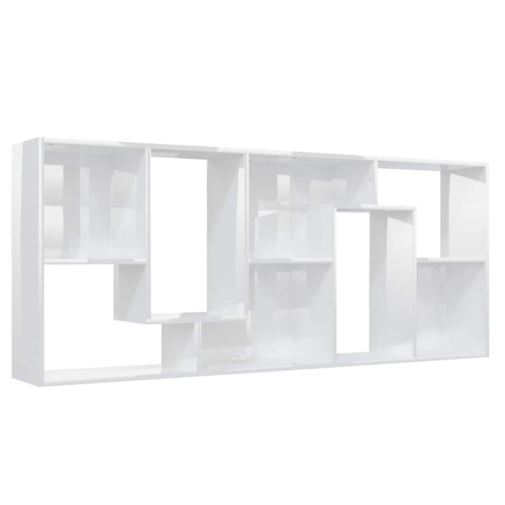 vidaXL Bücherregal Hochglanz-Weiß 67x24x161 cm Holzwerkstoff