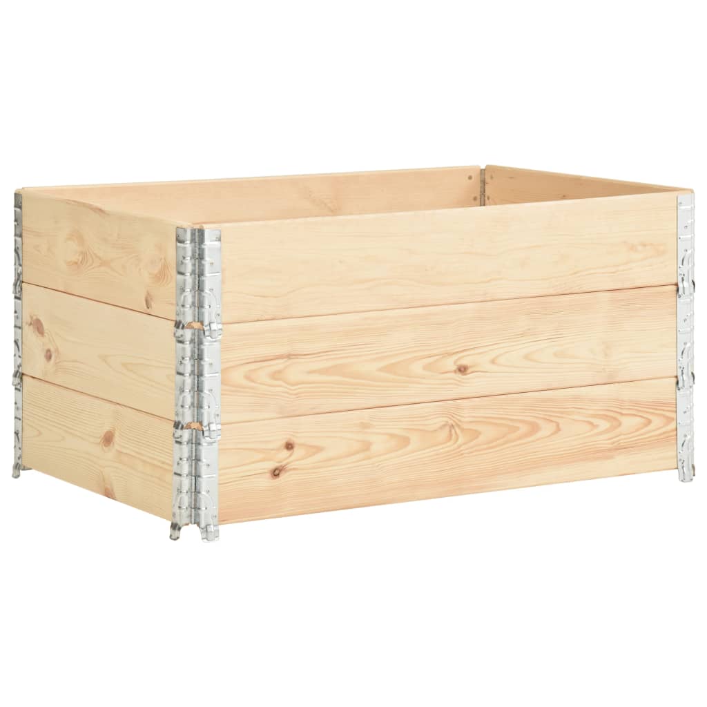 vidaXL Paletten-Aufsatzrahmen 3 Stk. 80x120 cm Kiefer Massivholz