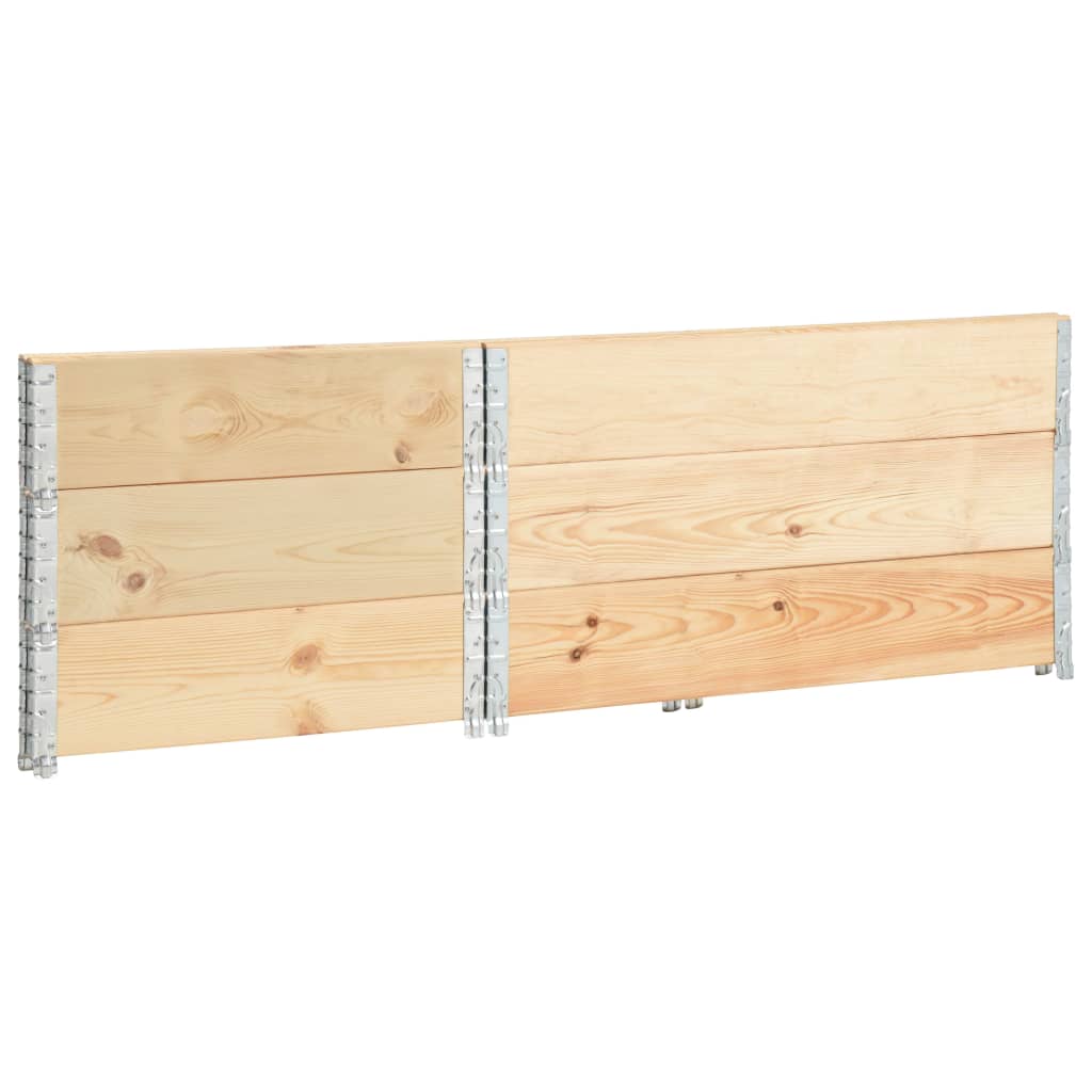 vidaXL Paletten-Aufsatzrahmen 3 Stk. 80x120 cm Kiefer Massivholz
