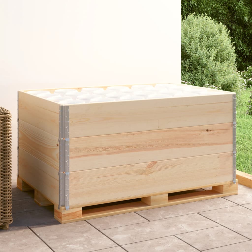 vidaXL Paletten-Aufsatzrahmen 3 Stk. 80x120 cm Kiefer Massivholz