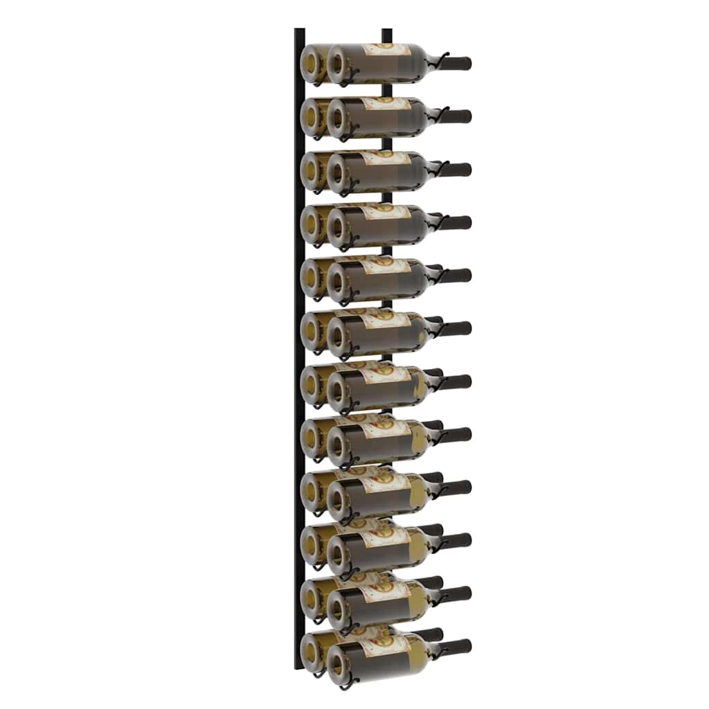 vidaXL Wand-Weinregal für 24 Flaschen Schwarz Eisen