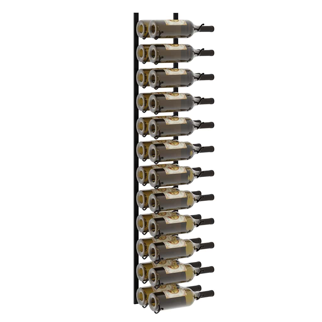 vidaXL Wand-Weinregale für 48 Flaschen 2 Stk. Schwarz Eisen