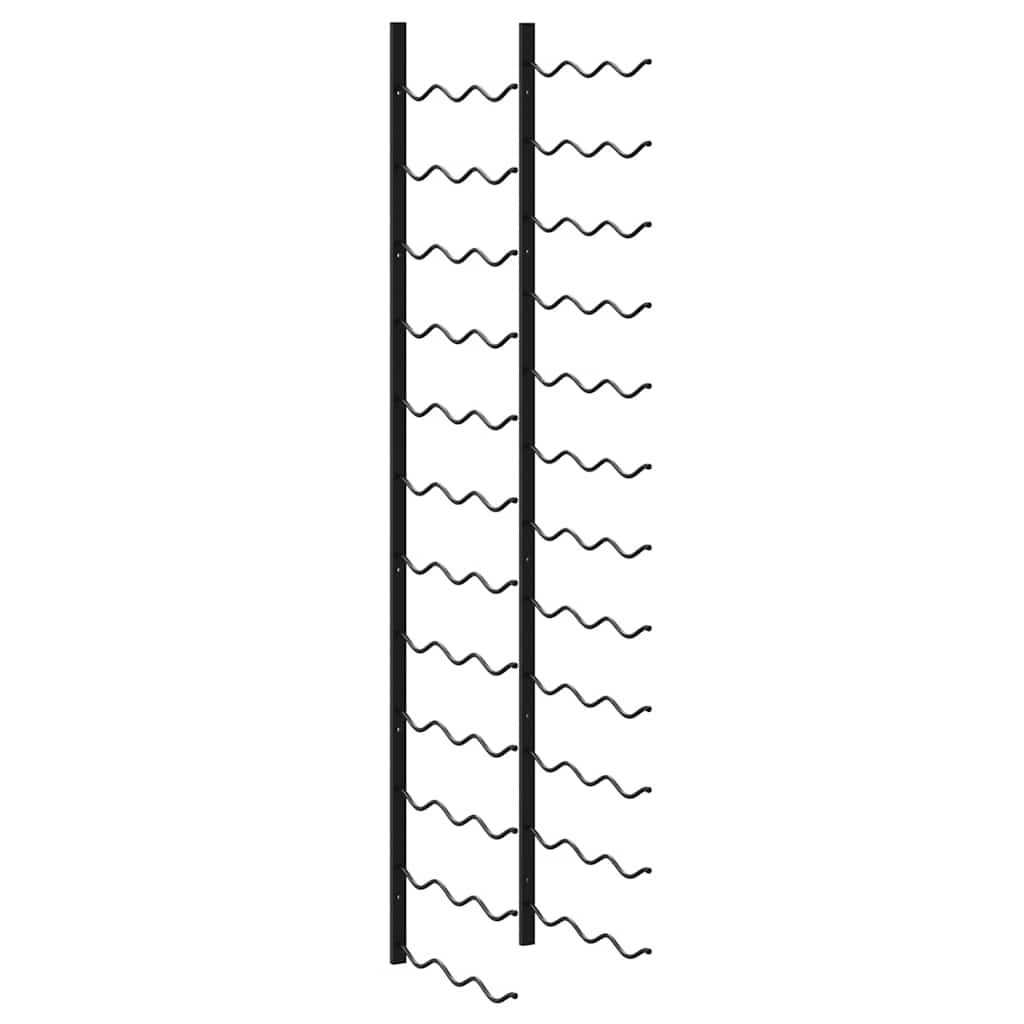 vidaXL Wand-Weinregale für 72 Flaschen 2 Stk. Schwarz Eisen