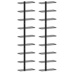 vidaXL Wand-Weinregale für 18 Flaschen 2 Stk. Schwarz Eisen