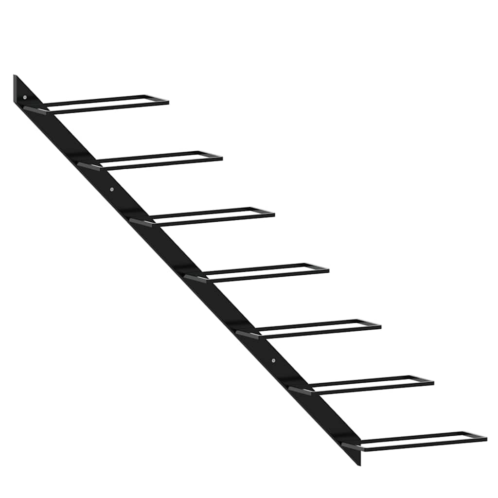 vidaXL Wand-Weinregal für 7 Flaschen Schwarz Metall