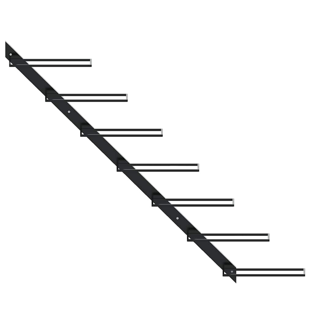 vidaXL Wand-Weinregal für 7 Flaschen Schwarz Metall