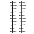 vidaXL Wand-Weinregale für 20 Flaschen 2 Stk. Schwarz Metall