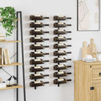 vidaXL Wand-Weinregale für 20 Flaschen 2 Stk. Schwarz Metall