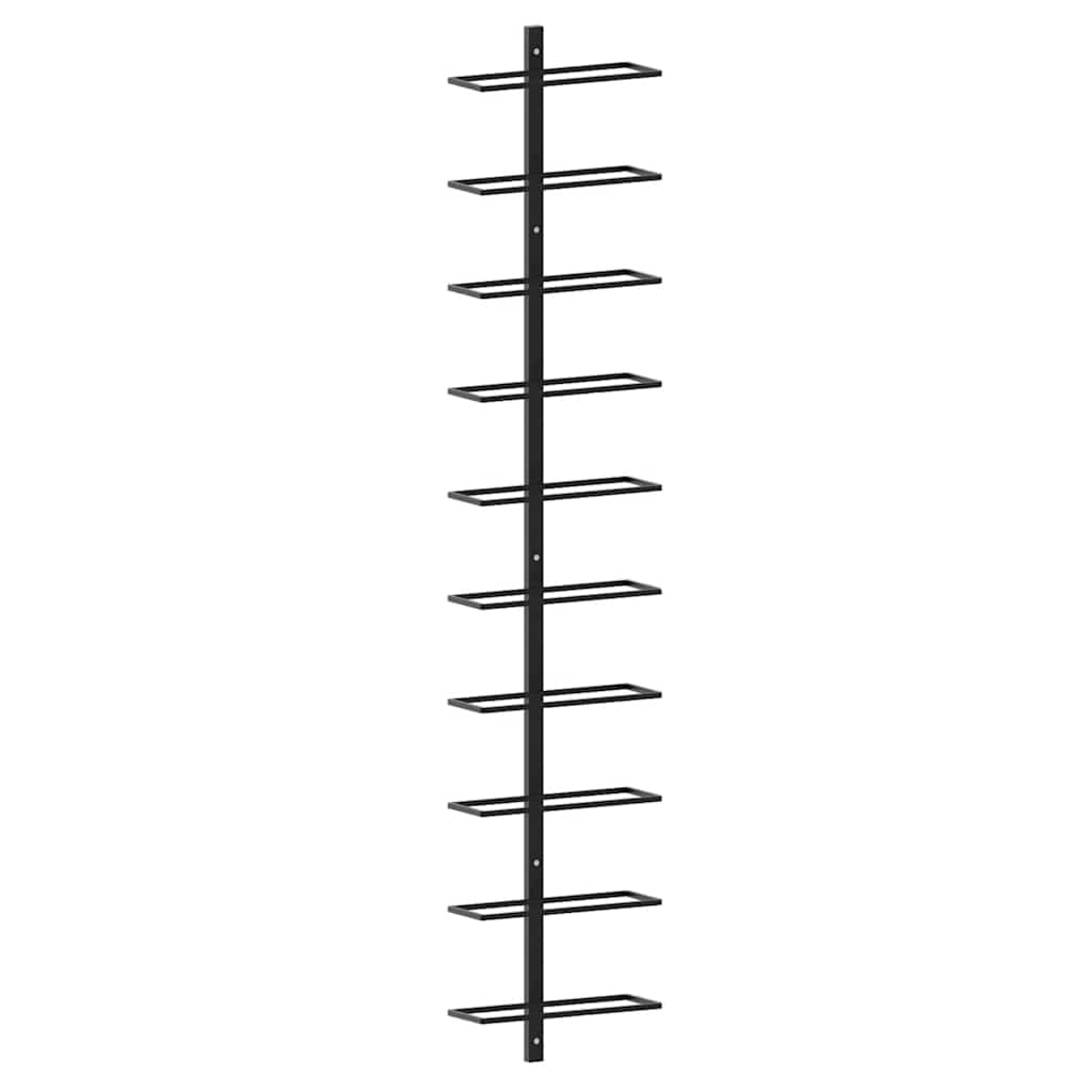 vidaXL Wand-Weinregale für 20 Flaschen 2 Stk. Schwarz Metall