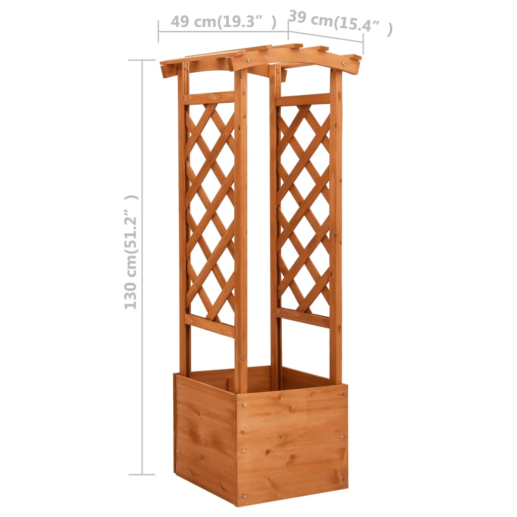 vidaXL Pflanzkasten mit Spalier 49x39x130 cm Tannenholz