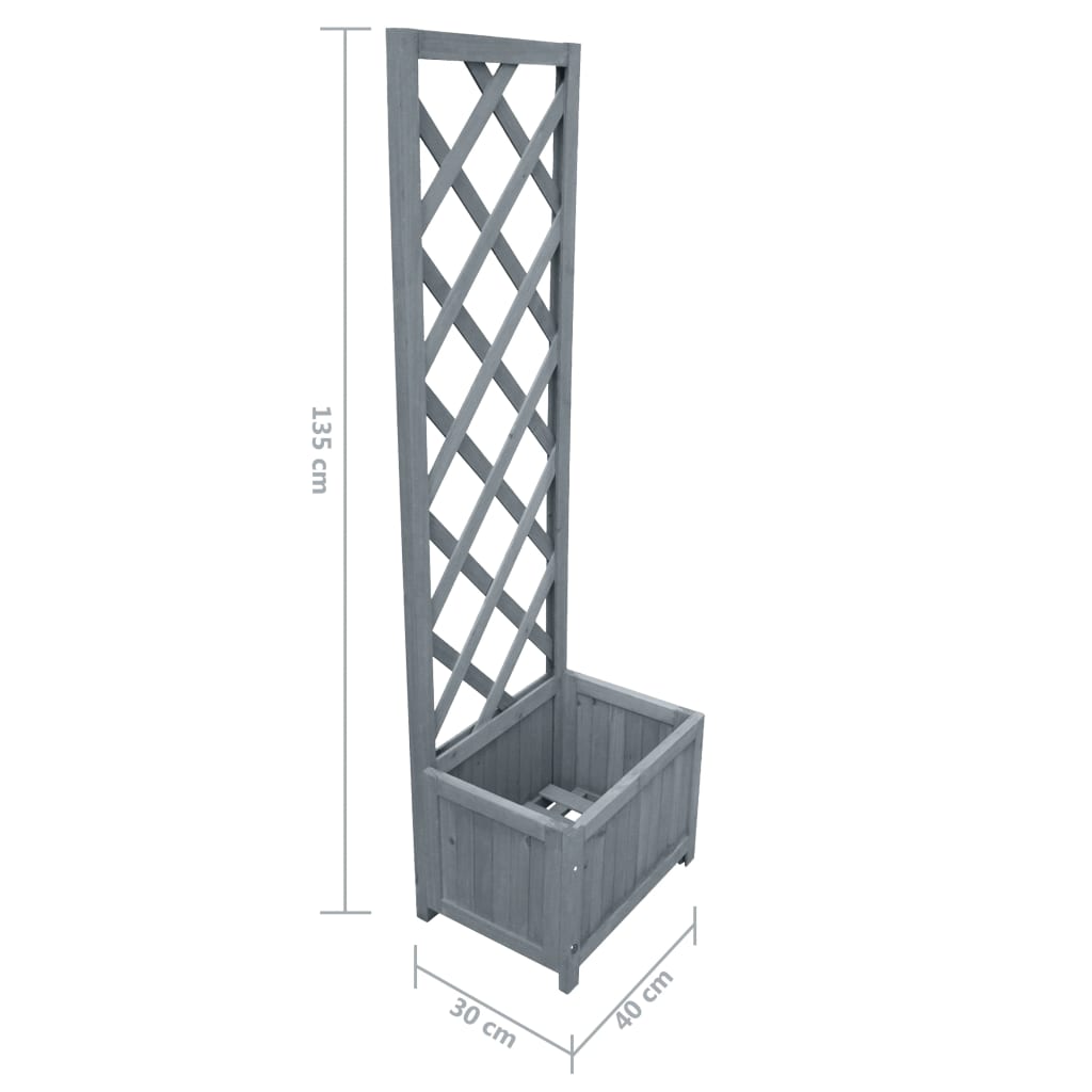 vidaXL Spalier mit Blumenkasten 40x30x135 cm Massivholz Tanne