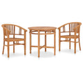 vidaXL 3-tlg. Garten-Essgruppe Teak Massivholz