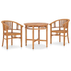 vidaXL 3-tlg. Garten-Essgruppe Teak Massivholz
