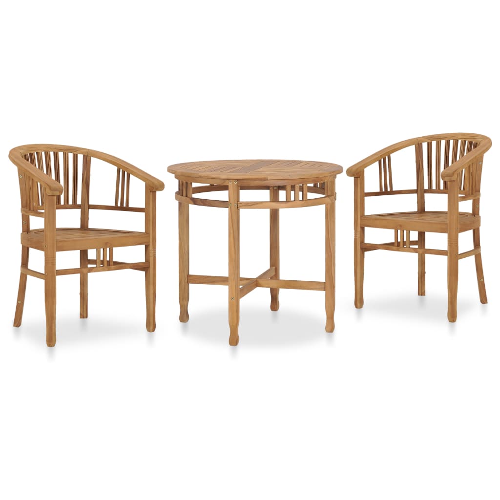 vidaXL 3-tlg. Garten-Essgruppe Teak Massivholz