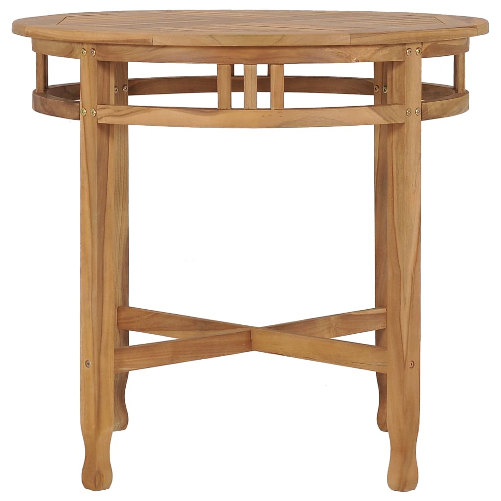 vidaXL 3-tlg. Garten-Essgruppe mit Sitzpolstern Teak Massivholz
