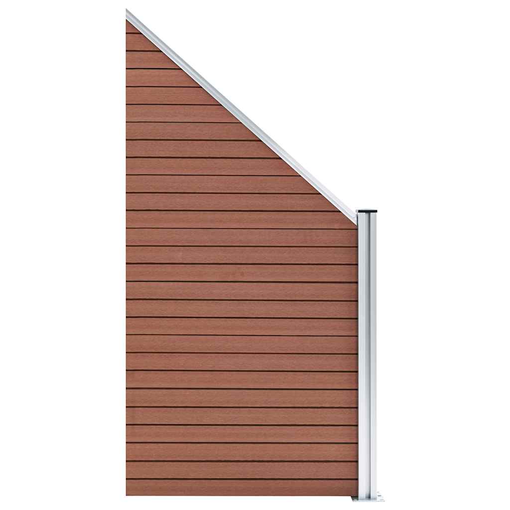 vidaXL WPC Zaun-Set 1 Quadrat + 1 Schräge 273x186 cm Braun