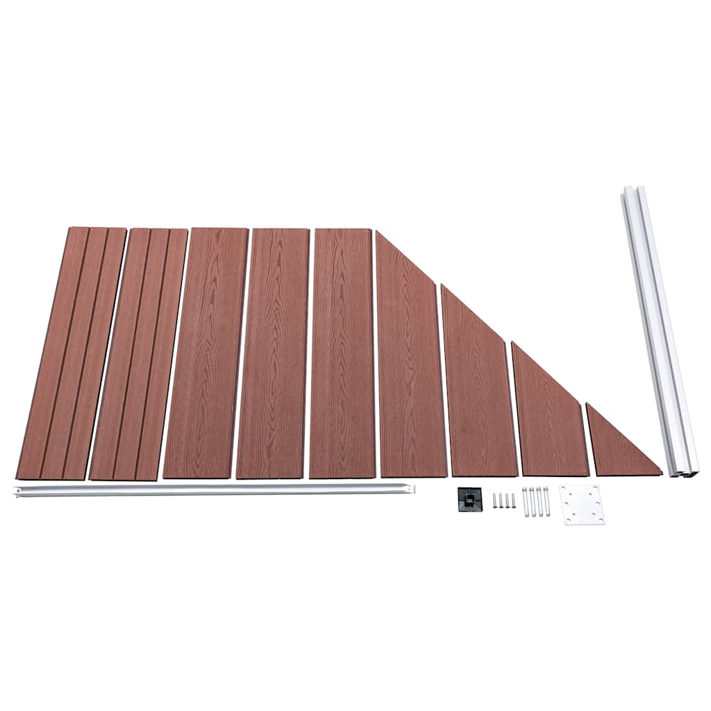 vidaXL WPC Zaun-Set 1 Quadrat + 1 Schräge 273x186 cm Braun