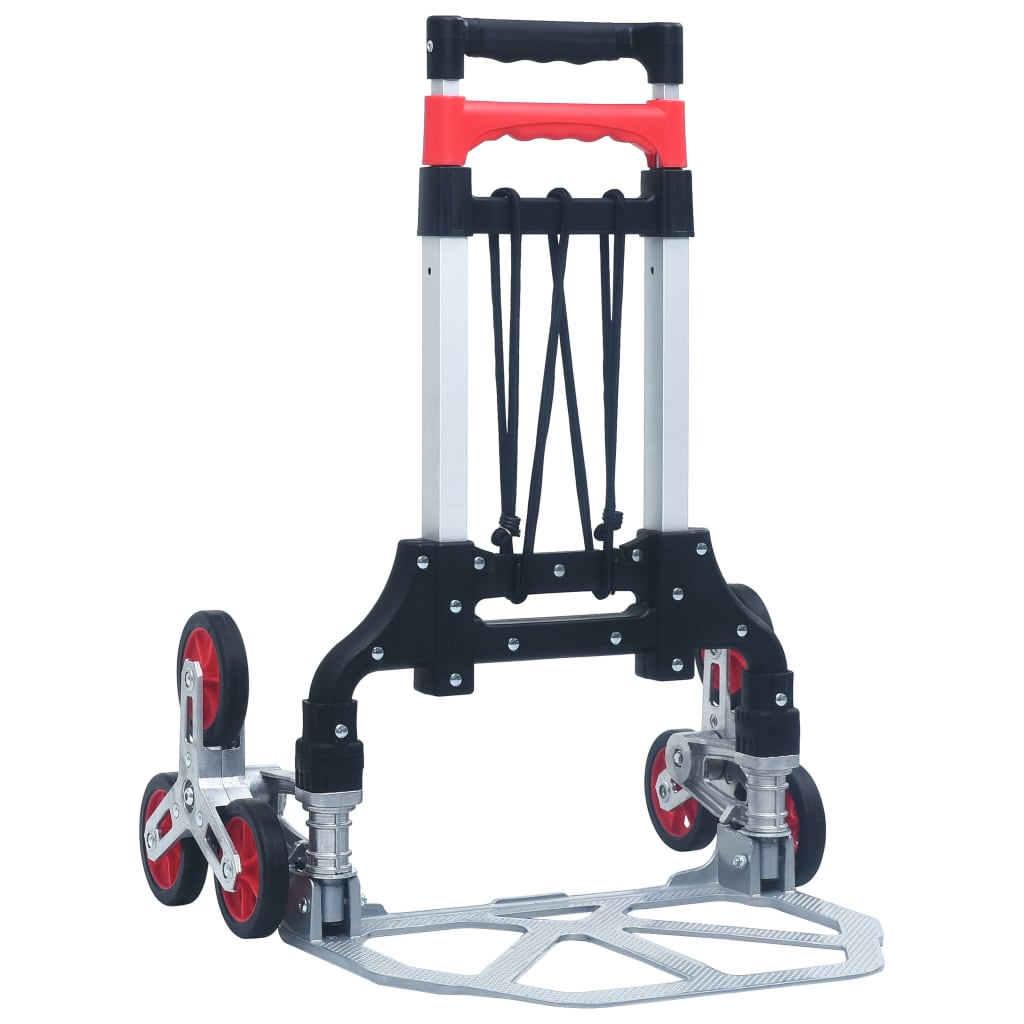 vidaXL Treppen-Transportwagen Klappbar 70 kg Aluminium Silbern