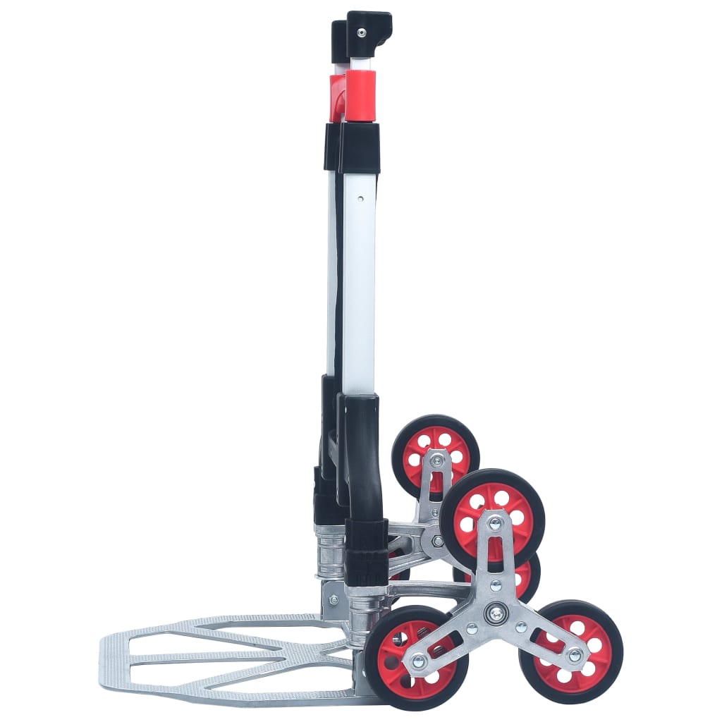 vidaXL Treppen-Transportwagen Klappbar 70 kg Aluminium Silbern