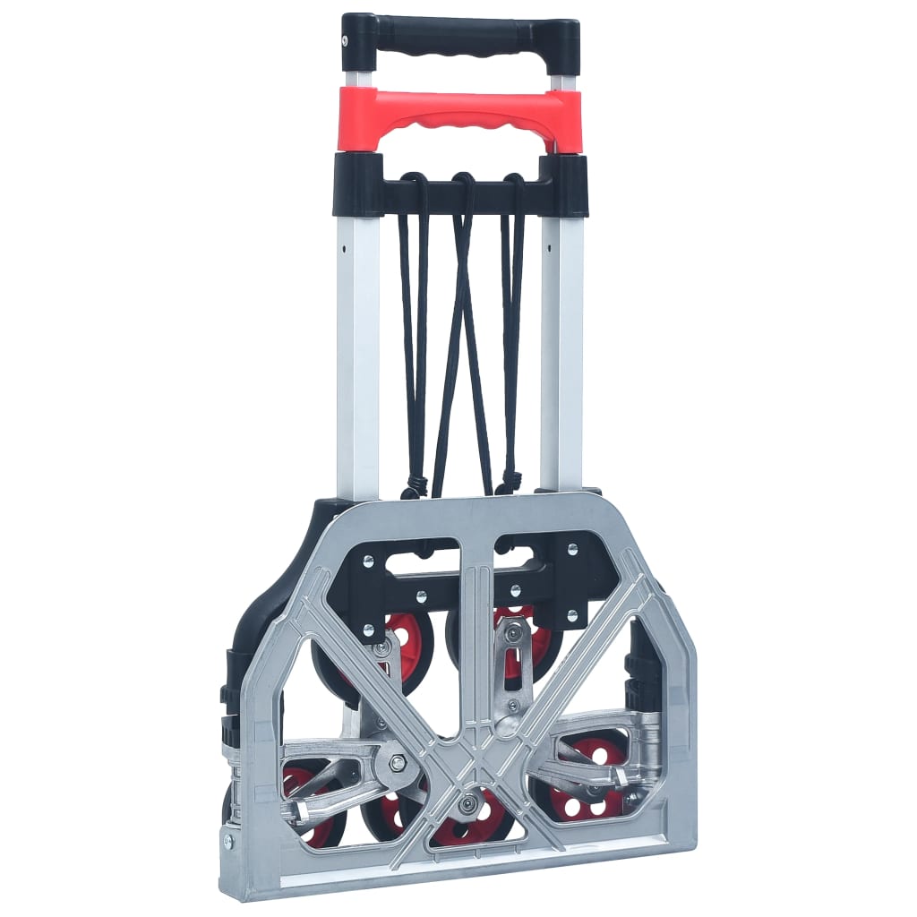 vidaXL Treppen-Transportwagen Klappbar 70 kg Aluminium Silbern