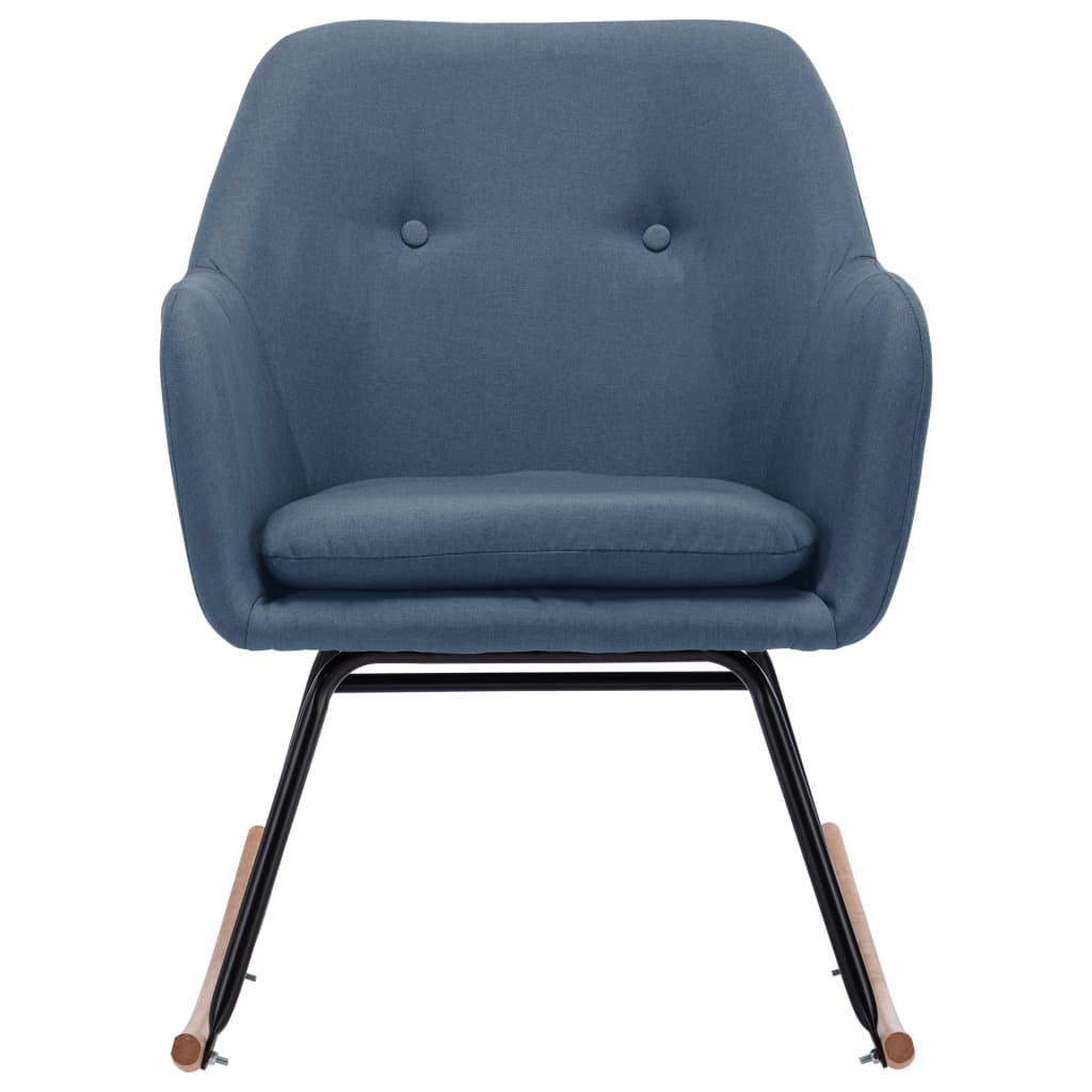 vidaXL Schaukelstuhl Blau Stoff
