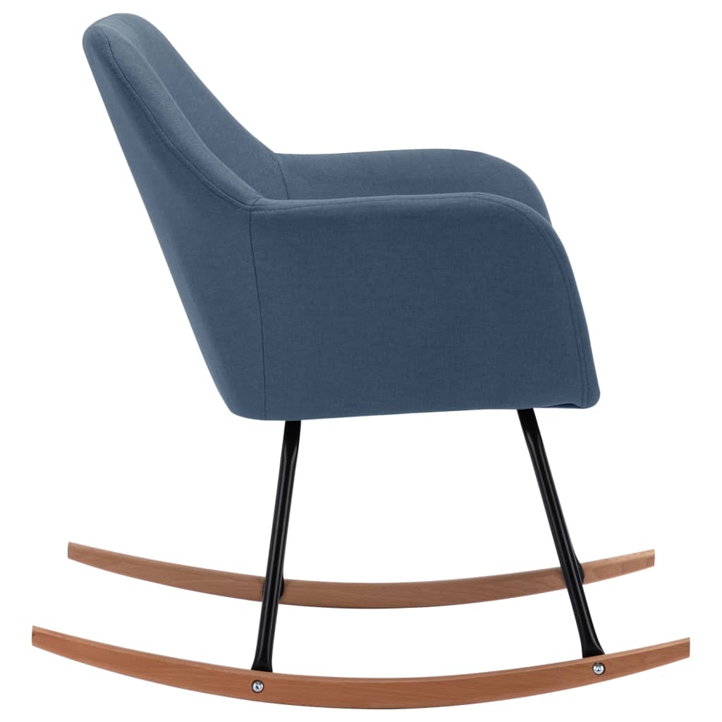 vidaXL Schaukelstuhl Blau Stoff
