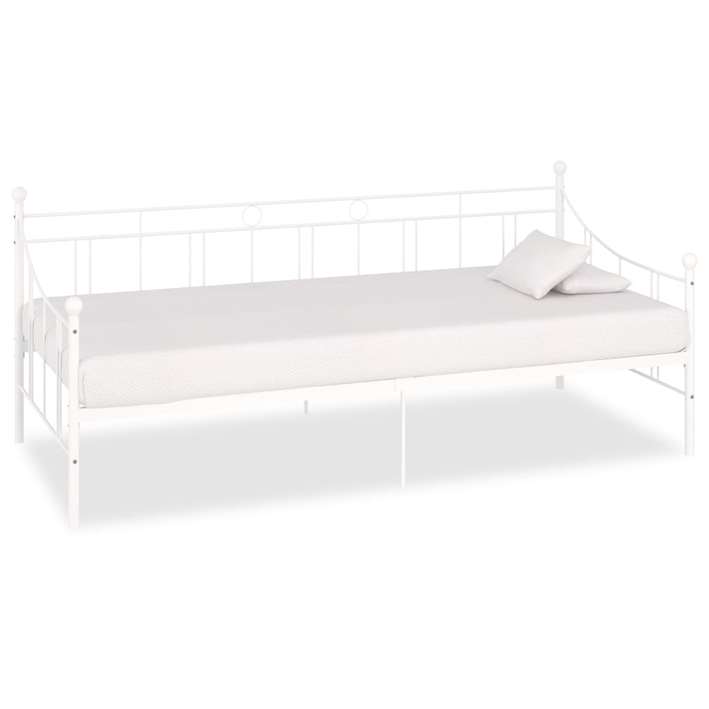 vidaXL Tagesbett-Rahmen Weiß Metall 90×200 cm