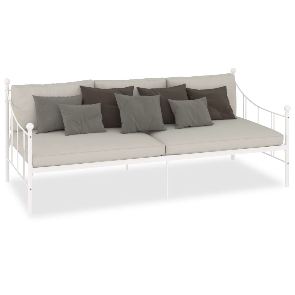 vidaXL Tagesbett-Rahmen Weiß Metall 90×200 cm