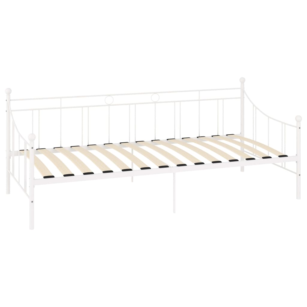 vidaXL Tagesbett-Rahmen Weiß Metall 90×200 cm