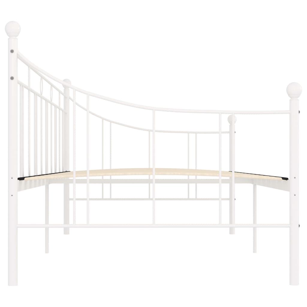 vidaXL Tagesbett-Rahmen Weiß Metall 90×200 cm