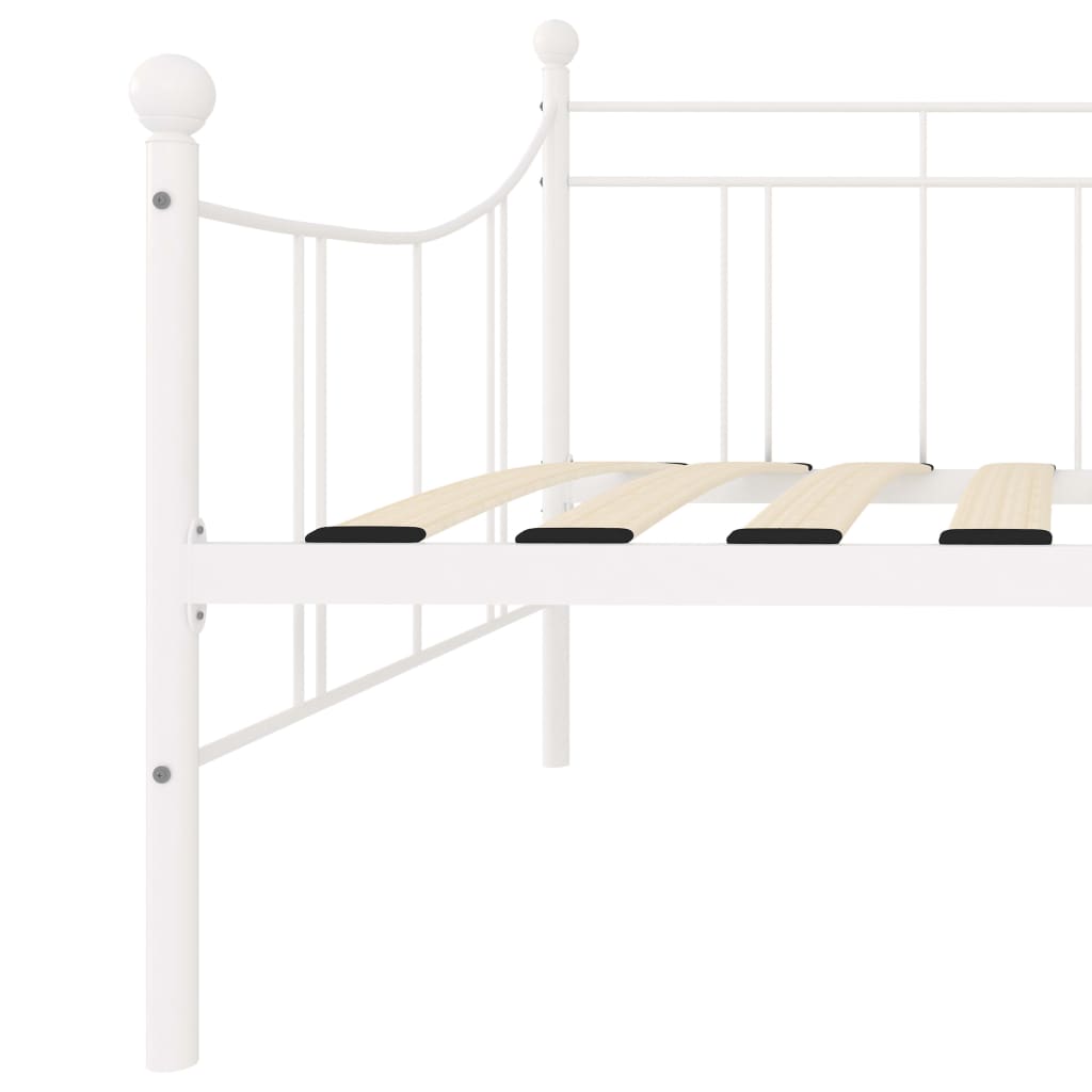 vidaXL Tagesbett-Rahmen Weiß Metall 90×200 cm