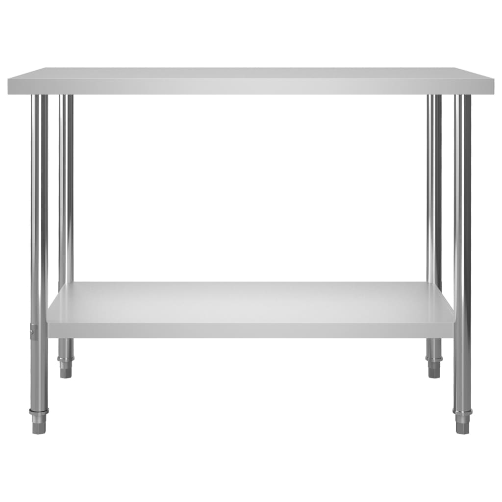 vidaXL Küchen-Arbeitstisch mit Aufsatzboard 120×60×120 cm Edelstahl