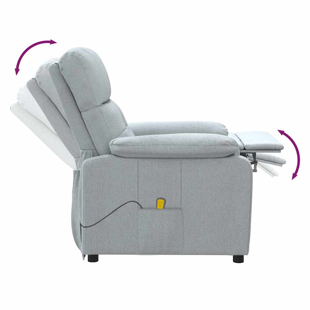 vidaXL Massagesessel Hellgrau Stoff