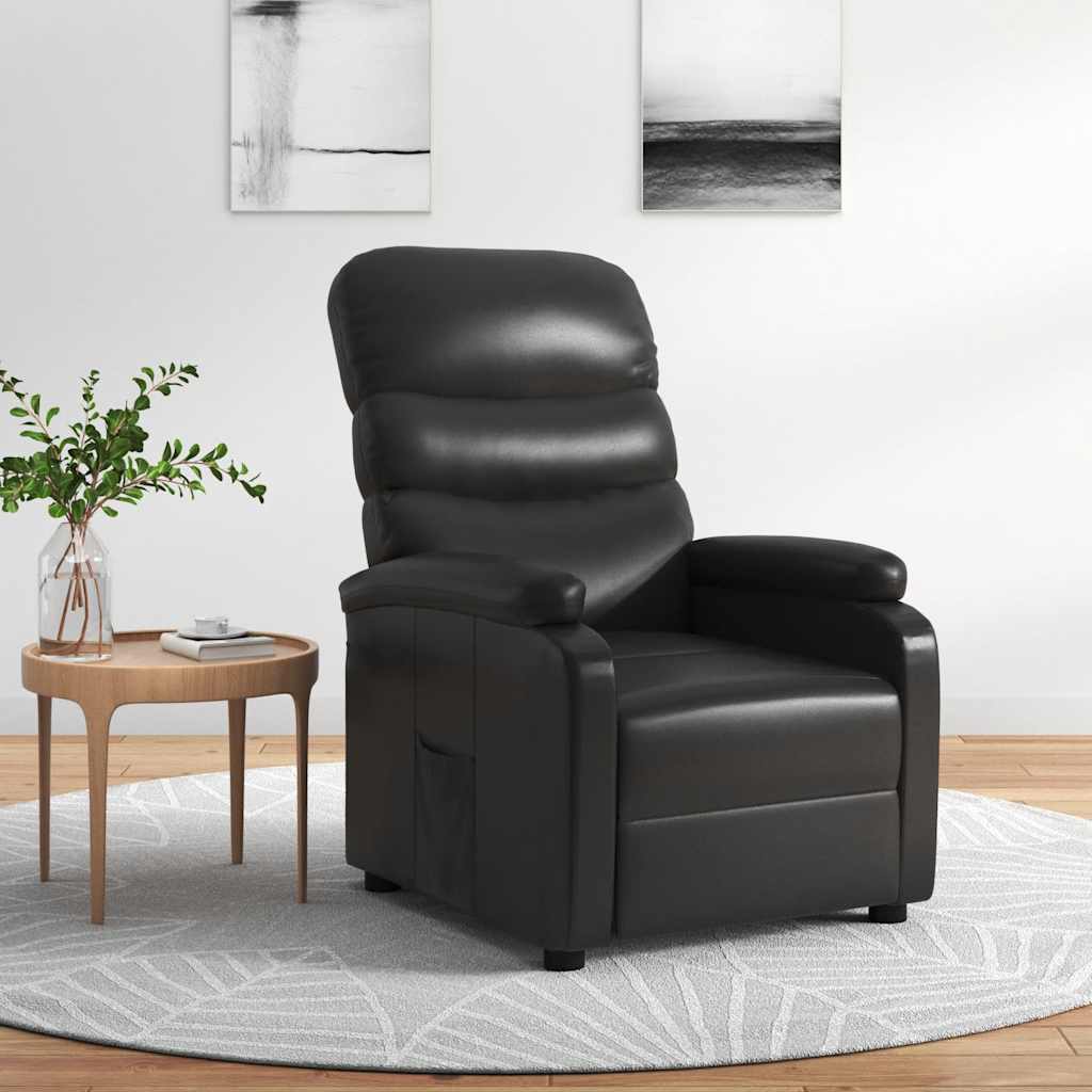 vidaXL Relaxsessel Schwarz Kunstleder
