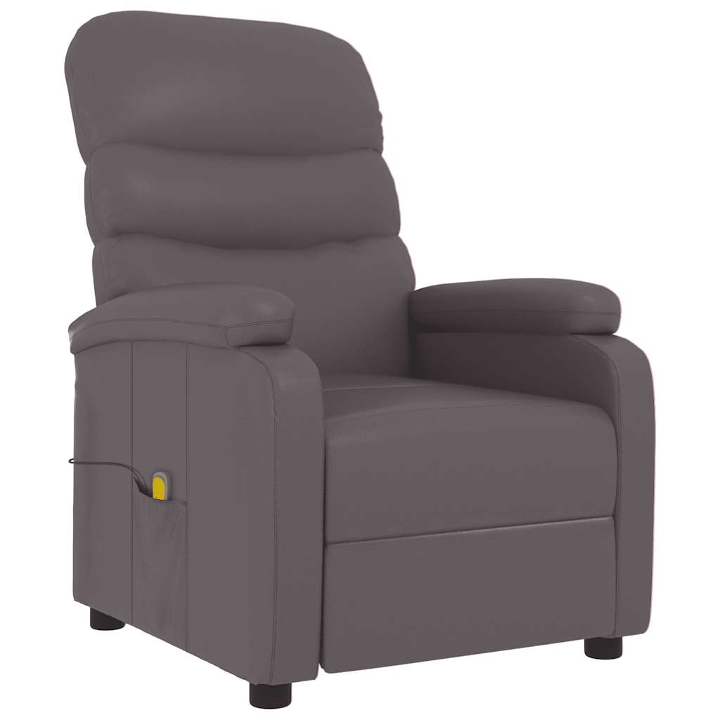 vidaXL Massagesessel Grau Kunstleder