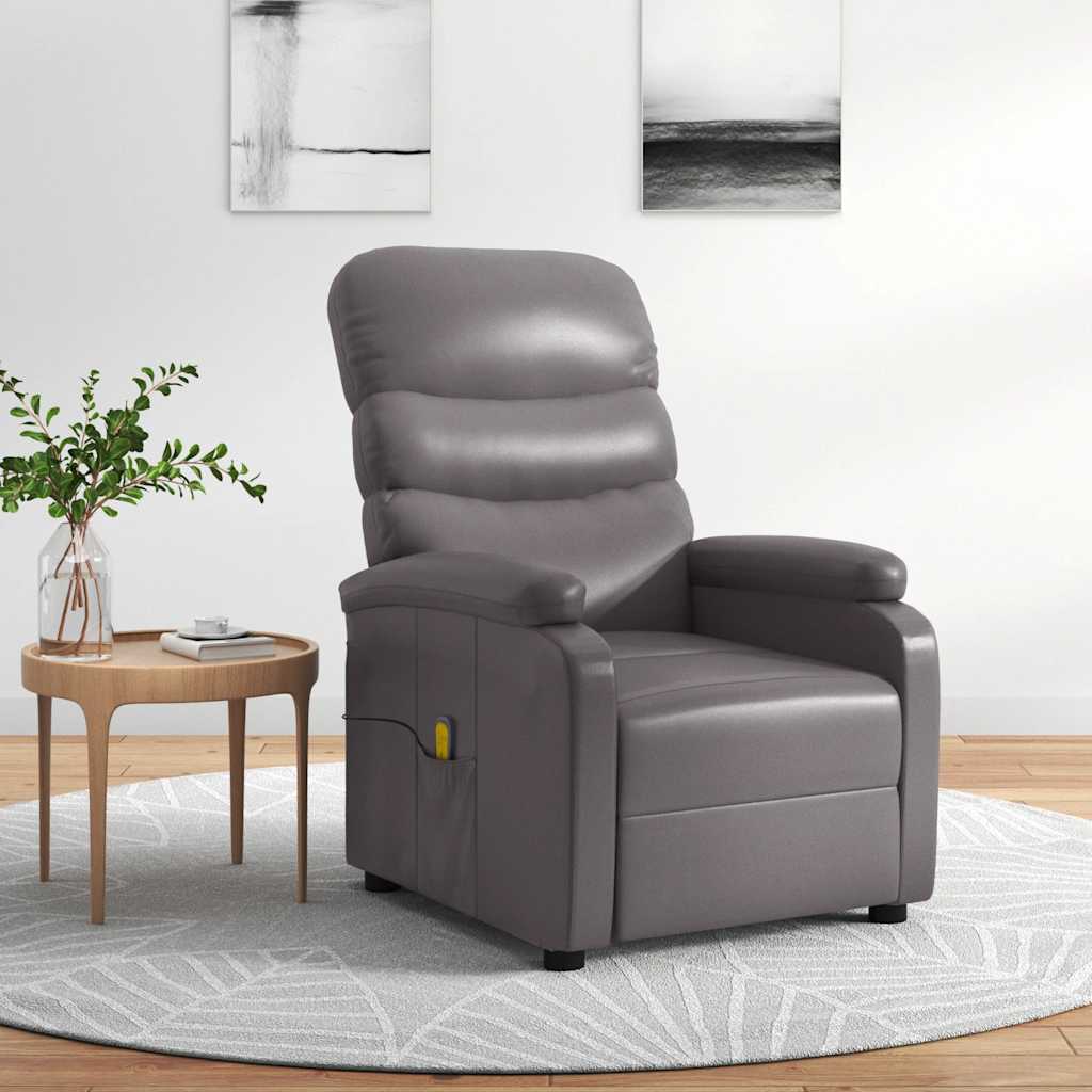 vidaXL Massagesessel Grau Kunstleder