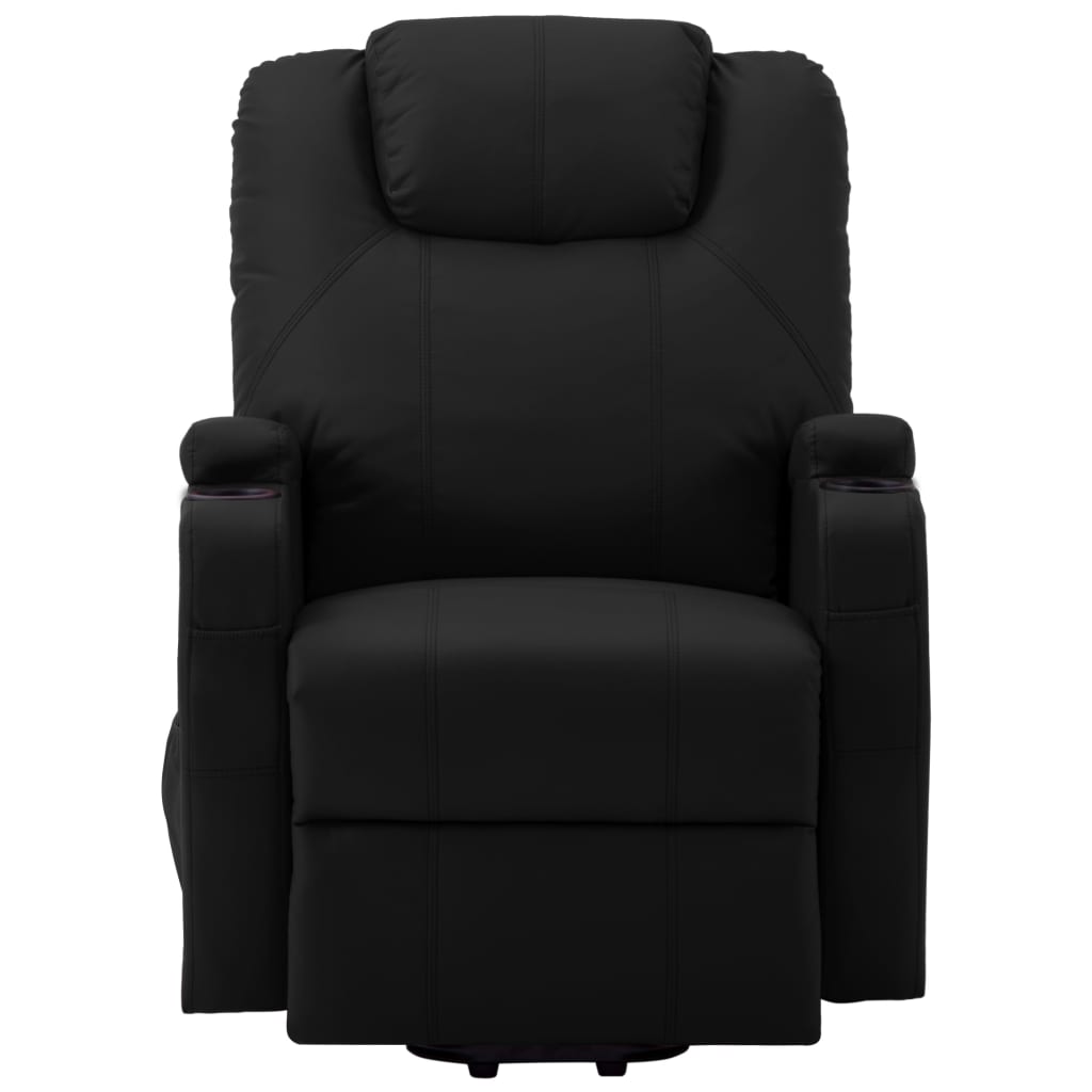 vidaXL Massagesessel mit Aufstehhilfe Schwarz Kunstleder