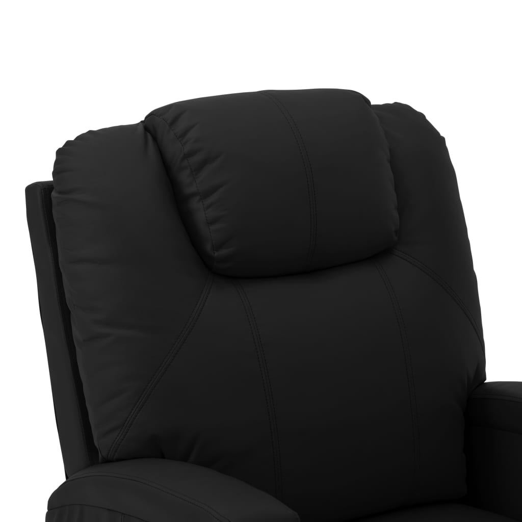 vidaXL Massagesessel mit Aufstehhilfe Schwarz Kunstleder