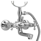 vidaXL 2-Griff-Badewannenarmatur und Handbrause Verchromt
