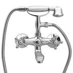 vidaXL 2-Griff-Badewannenarmatur und Handbrause Verchromt