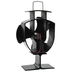 vidaXL Ofenventilator Wärmebetrieben 3 Blätter Schwarz