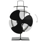 vidaXL Ofenventilator Wärmebetrieben 3 Blätter Schwarz