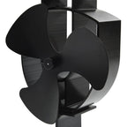 vidaXL Ofenventilator Wärmebetrieben 3 Blätter Schwarz