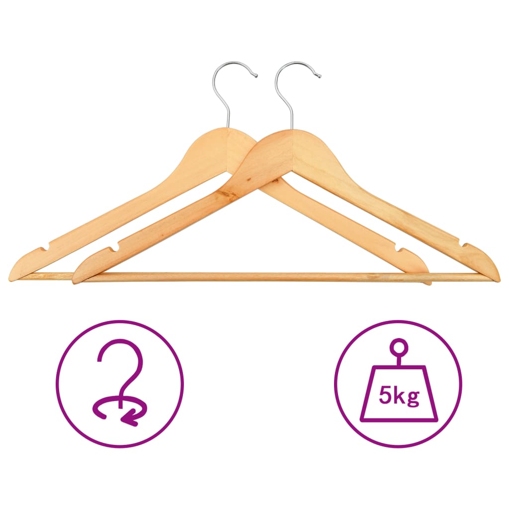 vidaXL 100 Stk. Kleiderbügel-Set Rutschfest Hartholz
