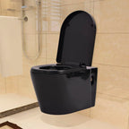 vidaXL Hänge-Toilette mit Unterputzspülkasten Keramik Schwarz